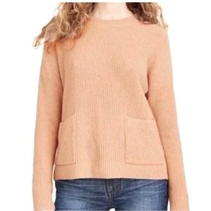 Madewell Crew Neck Sweater - Rosewater Heather Patch Pockets